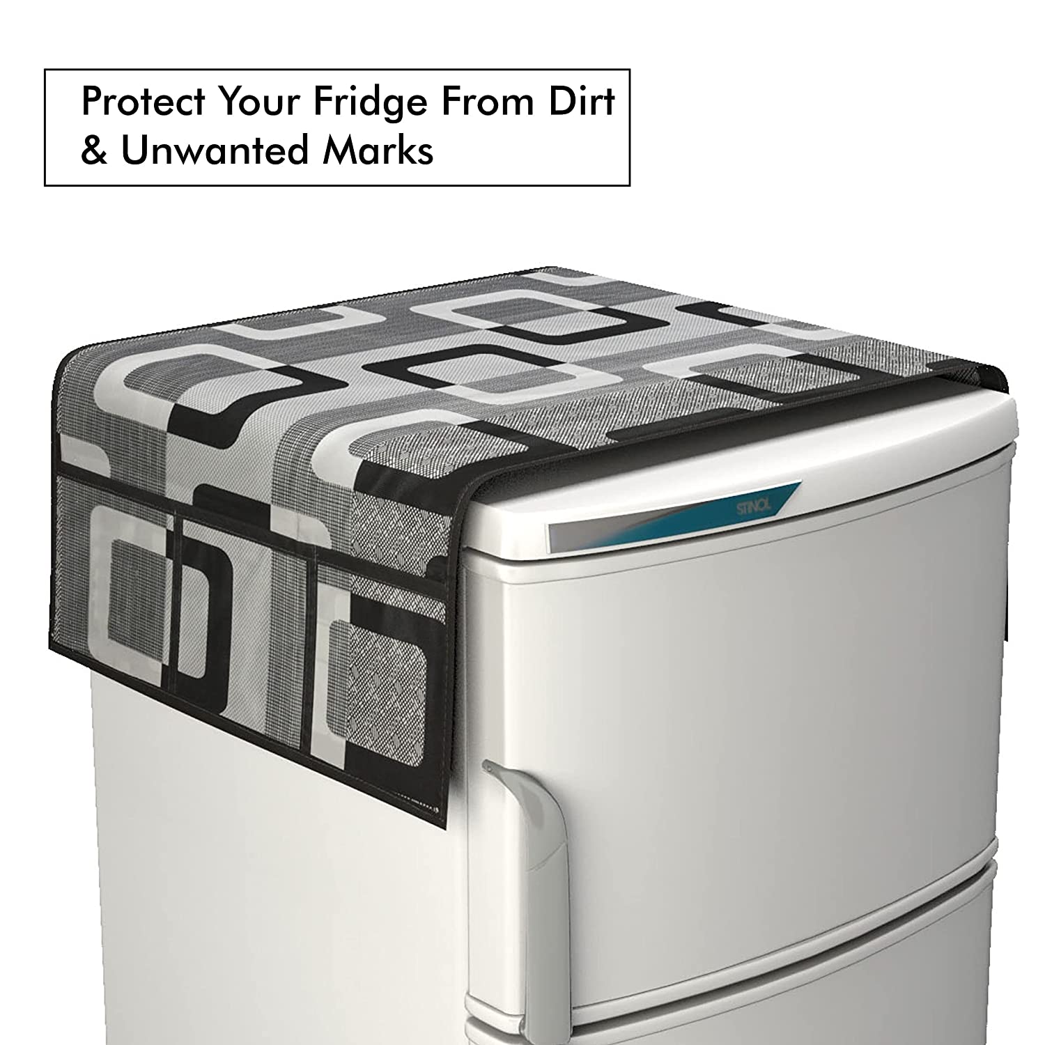 1090 Fridge Top Cover Cotton Material 6 Utility Side Pockets Fridge Cover For All types Fridge Use DeoDap 1090 Fridge Top Cover Cotton Material 6 Utility Side Pockets Fridge Cover For All types Fridge Use DeoDap
